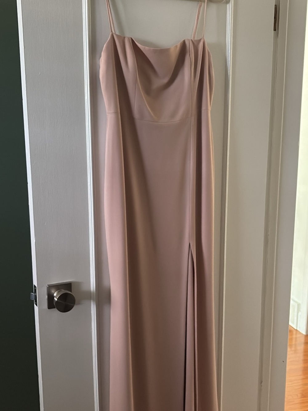 Park & Fifth Blush Pink Cowl Neck Maxi Dress with Slit